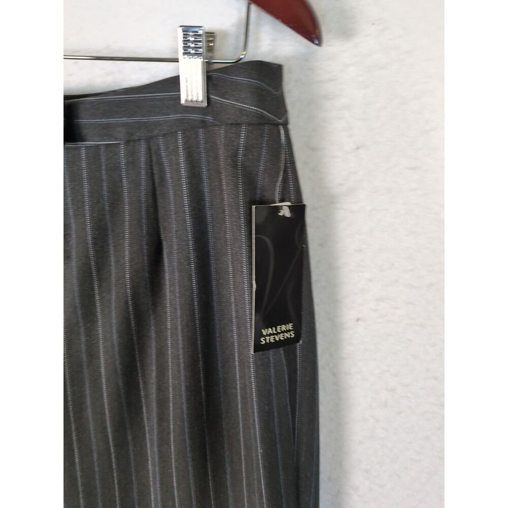 NWT Valerie Stevens black dress pants w/ blue & gray stripes, stretch. Size 6 - Picture 4 of 12